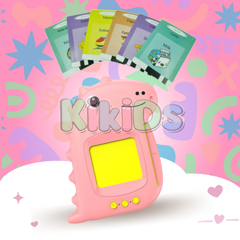 Cards Infantil ''Aprenda Português e Inglês Dino''
