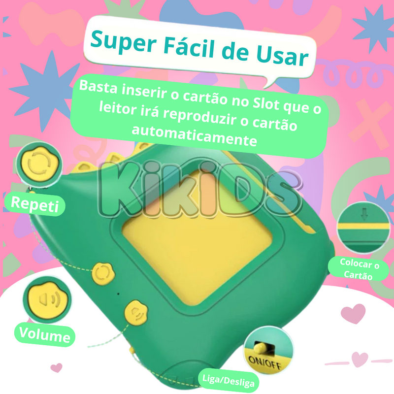 Cards Infantil ''Aprenda Português e Inglês Dino''
