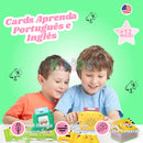 Cards Infantil ''Aprenda Português e Inglês Dino''
