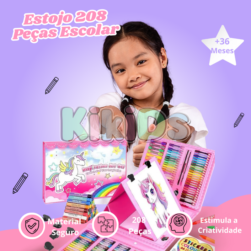 Estojo 208 Peças Escolar