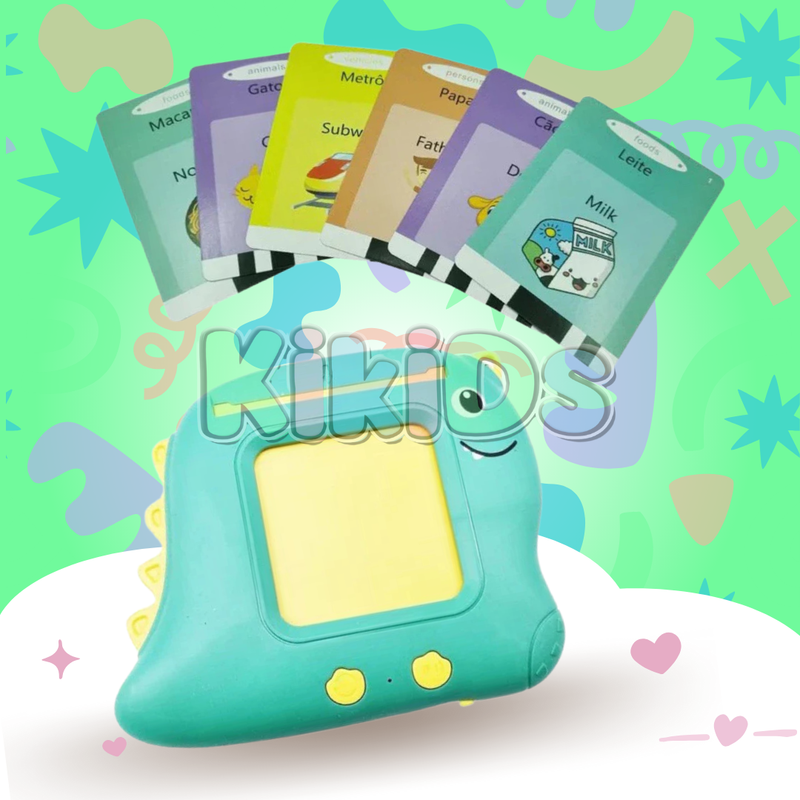 Cards Infantil ''Aprenda Português e Inglês Dino''