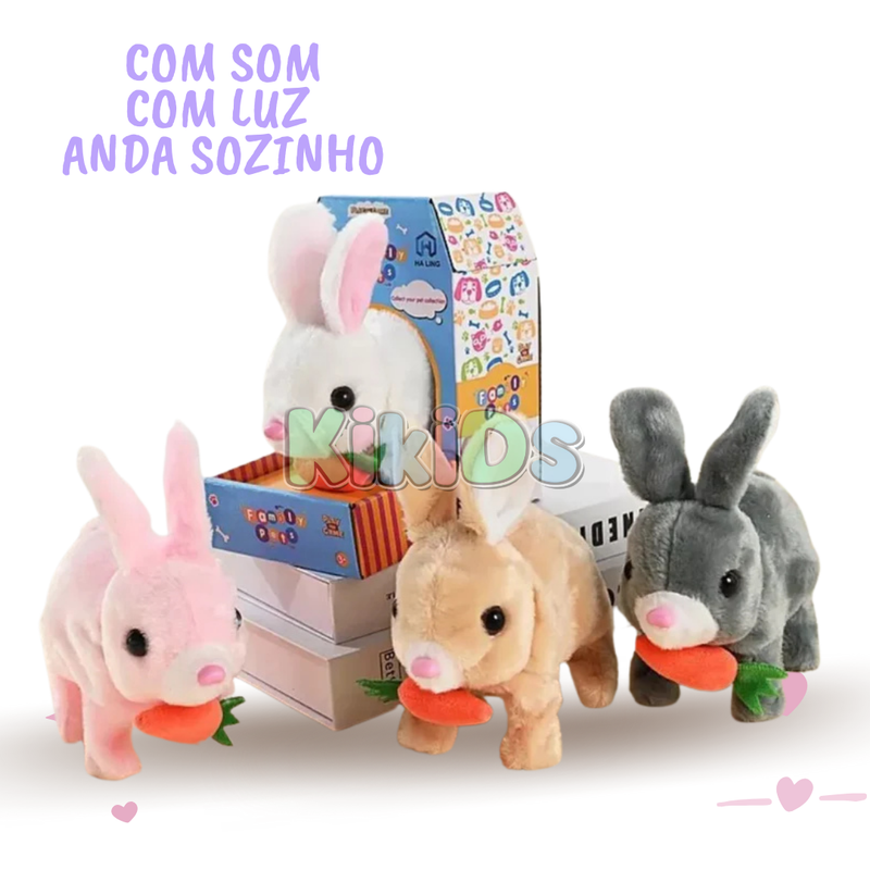Coelhinho Pelúcia Anda e Pula