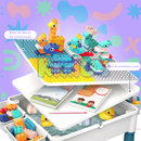 Mesa com Blocos de Construção Educativos