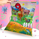 Kit 4 Livro Infantil 3D Interativo Montessori