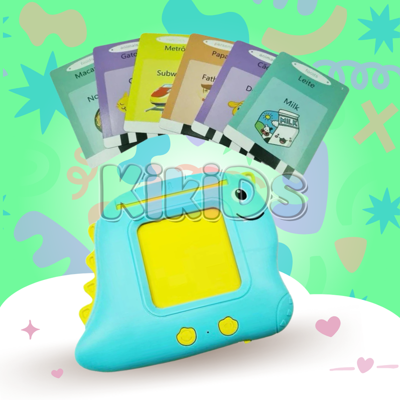 Cards Infantil ''Aprenda Português e Inglês Dino''