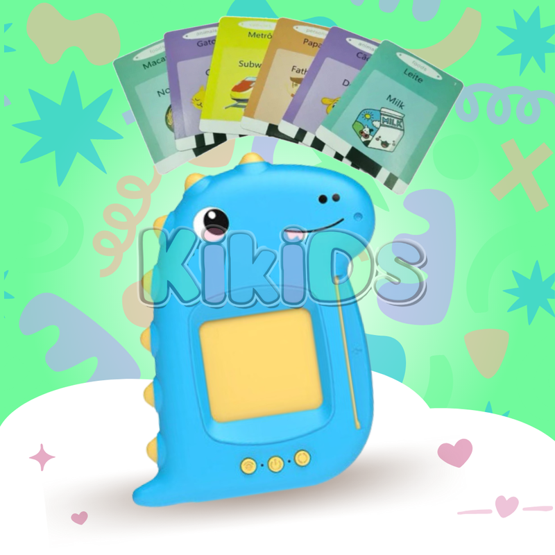 Cards Infantil ''Aprenda Português e Inglês Dino''