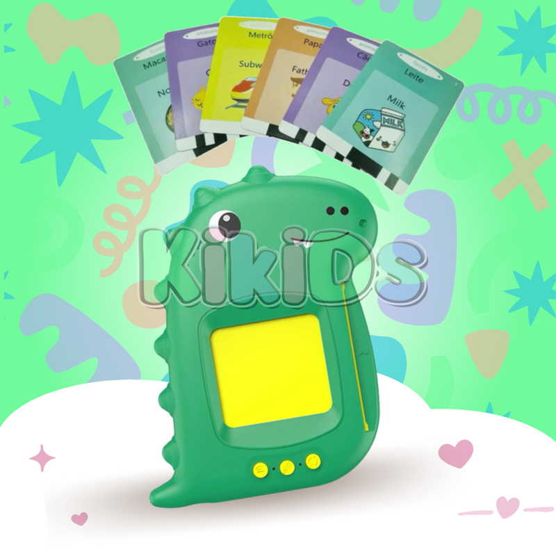 Cards Infantil ''Aprenda Português e Inglês Dino''
