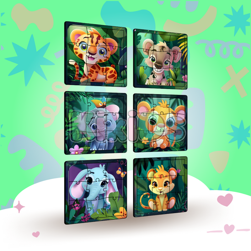 kit 6 Quebra Cabeça Infantil