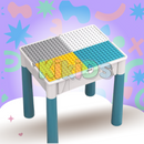 Mesa com Blocos de Construção Educativos